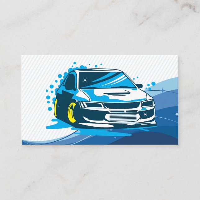 Tarjeta De Visita Servicios de Auto | Detallado de Autos | Burbujas  (Anverso)