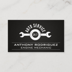 Tarjeta De Visita Servicios de Auto Llave Mecánico