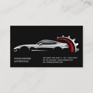 Tarjeta De Visita Servicios de Auto Técnico Mecánico