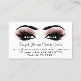 Tarjeta De Visita Servicios de Beauty Studio Perfect Lashes Rosa