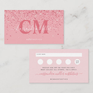 Tarjeta De Visita Servicios de Belleza Profesionales Pink Lealtad &