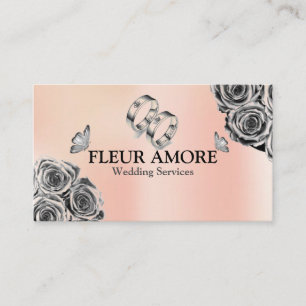 Tarjeta De Visita Servicios de Boda de estilo de diseño de planeamie