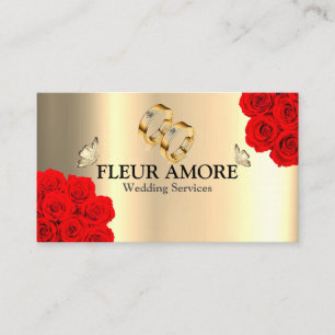 Tarjeta De Visita Servicios de Boda de estilo de diseño de planeamie