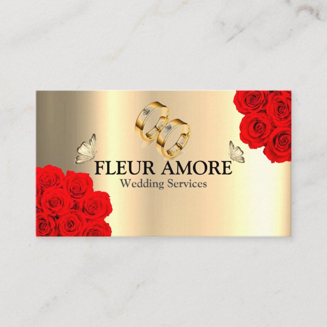 Tarjeta De Visita Servicios de Boda de estilo de diseño de planeamie (Anverso)