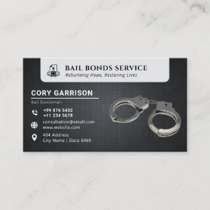 Tarjeta De Visita Servicios de bonos de fianza Negro elegante