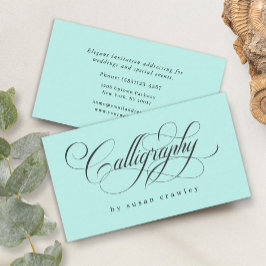 Tarjeta De Visita Servicios de calígrafo profesional simple y elegan