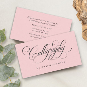 Tarjeta De Visita Servicios de calígrafo profesional simple y elegan