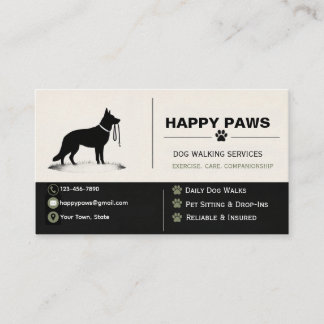 Tarjeta De Visita Servicios de Caminata de Perro Pastor Alemán