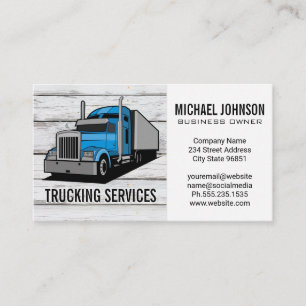 Tarjeta De Visita Servicios de camiones   Semi Truck   Estructura