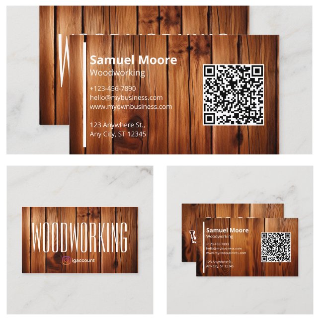 Tarjeta De Visita Servicios de Carpintería de Madera Aserradero Homb (Woodworking Carpentry Services Sawmill Handymen Business Card
)
