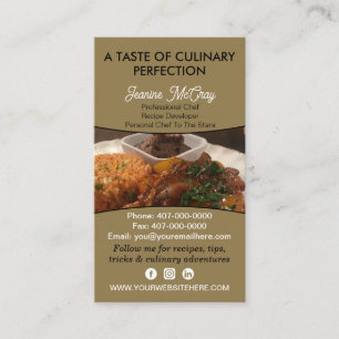 Tarjeta De Visita Servicios de catering de restaurante de fotos de c