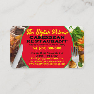 Tarjeta De Visita Servicios de Catering del Restaurante Tus Fotos Ca