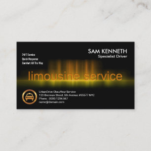 Tarjeta De Visita Servicios de Chauffeur de Ola de sonido de limusin