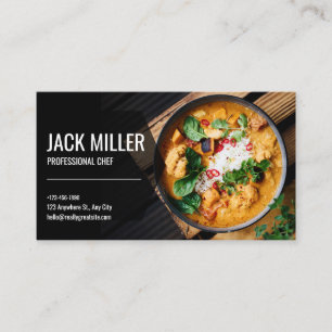 Tarjeta De Visita Servicios de Chef Personal Elegante Profesional