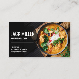 Tarjeta De Visita Servicios de Chef Personal Elegante Profesional