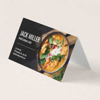 Tarjeta De Visita Servicios de Chef Personal Elegante Profesional