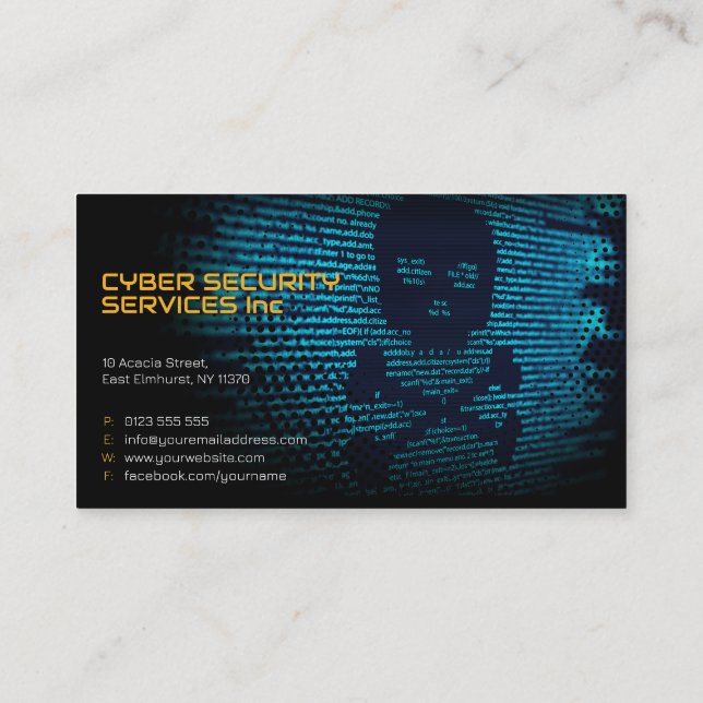 Tarjeta De Visita Servicios de ciberseguridad | Consultoría de segur (Reverso)