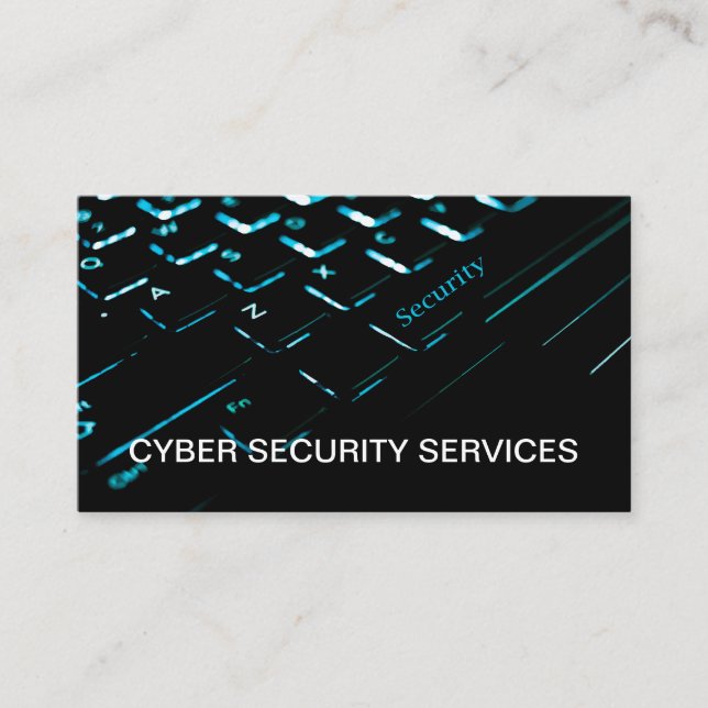 Tarjeta De Visita Servicios de Ciberseguridad del Negocio (Anverso)