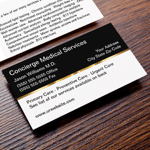 Tarjeta De Visita Servicios de Concierge Médico con Clase