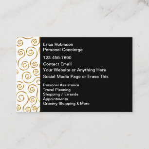 Tarjeta De Visita Servicios de Concierge Personal Elegantes Nuevo