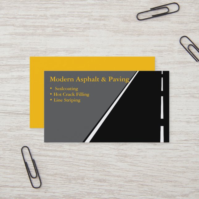 Tarjeta De Visita Servicios de construcción de asfalto y pavimentaci (Anverso/Reverso In Situ)