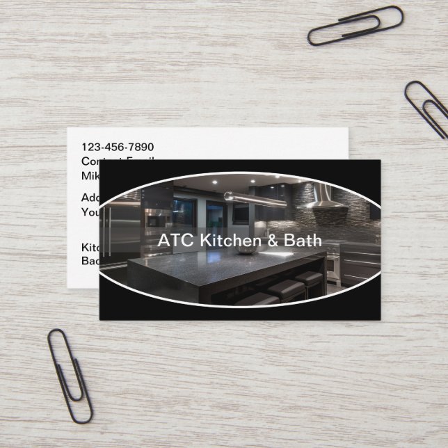 Tarjeta De Visita Servicios De Construcción De Cocina Y Baño (Anverso/Reverso In Situ)