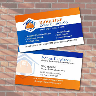 Tarjeta De Visita Servicios de construcción de contratista general