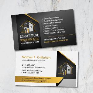 Tarjeta De Visita Servicios de construcción de contratista general
