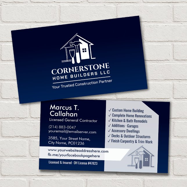 Tarjeta De Visita Servicios de construcción de contratista general (Subido por el creador)