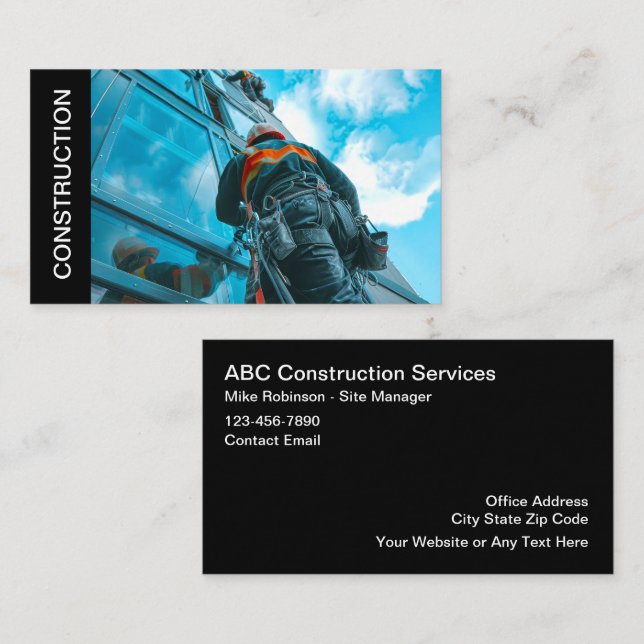 Tarjeta De Visita Servicios de construcción de edificios (Anverso / Reverso)