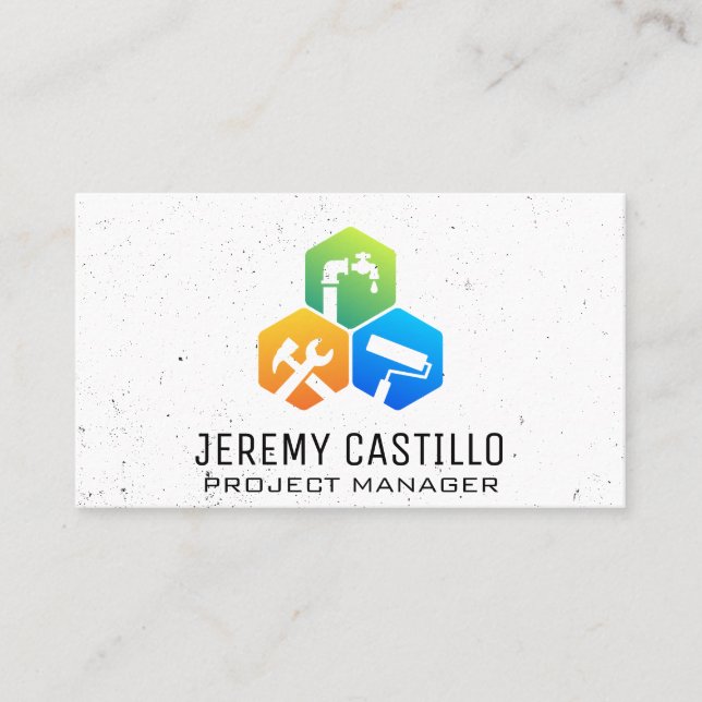 Tarjeta De Visita Servicios de construcción de reparación del hogar (Anverso)