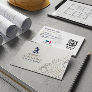 Tarjeta De Visita Servicios de Construcción llave en mano   Gris Min