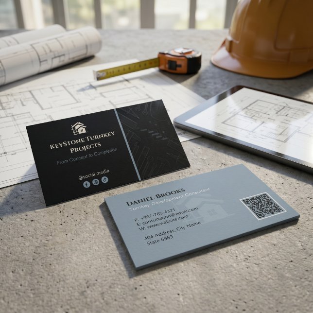 Tarjeta De Visita Servicios de Construcción llave en mano | Minimali (Subido por el creador)