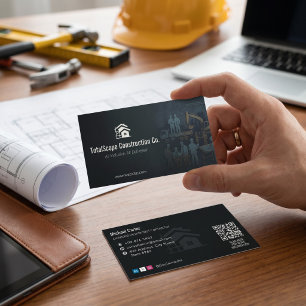 Tarjeta De Visita Servicios de Construcción llave en mano Negro mi