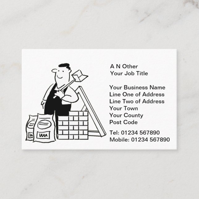 Tarjeta De Visita Servicios de construcción y construcción (Anverso)