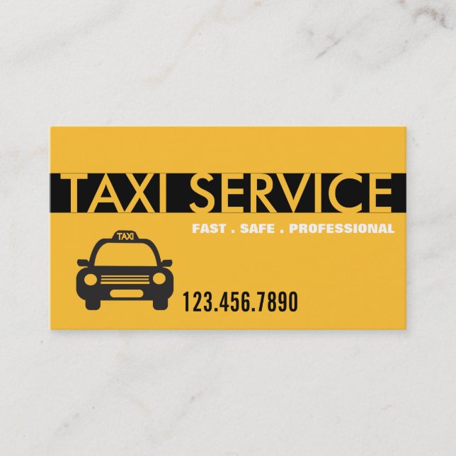 Tarjeta De Visita Servicios de controlador de taxi Cab (Anverso)