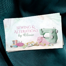 Tarjeta De Visita Servicios de costura y alteraciones - Arte acuarel