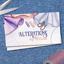 Tarjeta De Visita Servicios de costura y alteraciones - Arte acuarel
