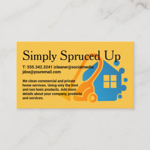 Tarjeta De Visita Servicios de Criadas   Logotipo de limpieza de hog