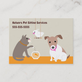 Tarjeta De Visita Servicios de cuidado de mascotas