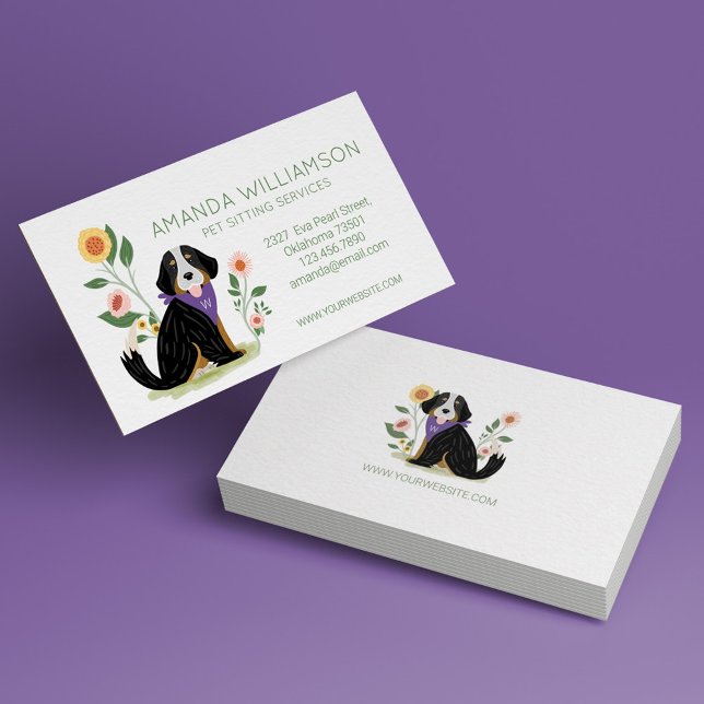 Tarjeta De Visita Servicios de cuidado de mascotas de perros de mont (Subido por el creador)