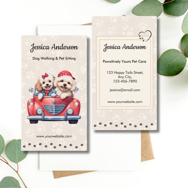 Tarjeta De Visita Servicios de cuidado de mascotas para perros (Subido por el creador)