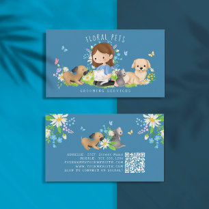Tarjeta De Visita Servicios de cuidado de mascotas para perros y gat