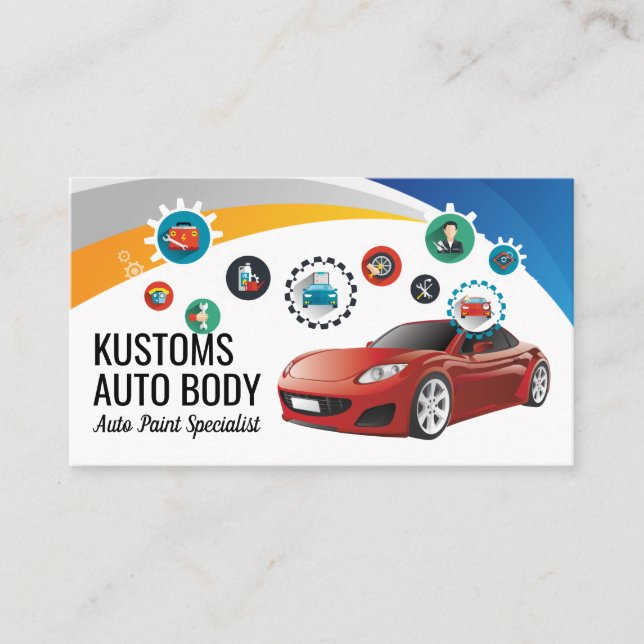 Tarjeta De Visita Servicios de cuidado del automóvil | Mecánico de a (Anverso)