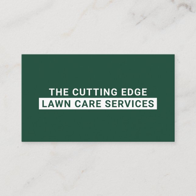 Tarjeta De Visita Servicios De Cuidado Del Césped Verde Y Blanco (Anverso)
