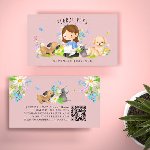 Tarjeta De Visita Servicios de cuidado y aseo para perros y gatos Fl