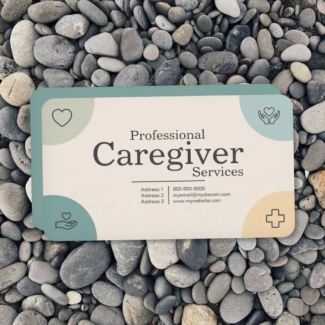 Tarjeta De Visita Servicios de Cuidador Profesional (Professional Caregiver Services Business Card)