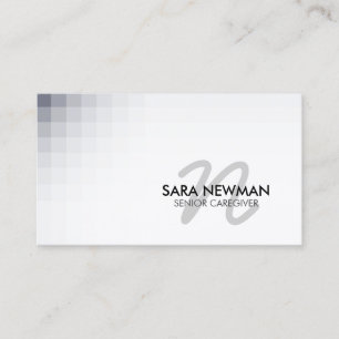 Tarjeta De Visita Servicios de Cuidador Senior Monograma Cursiva Vio