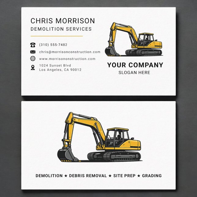 Tarjeta De Visita Servicios de Demolición Excavación Excavadora (Subido por el creador)