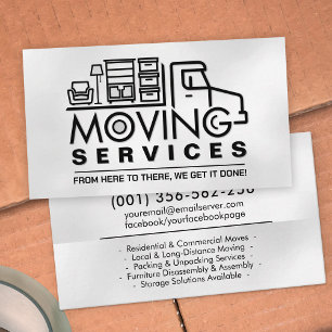 Tarjeta De Visita Servicios de desplazamiento profesional: reubicaci